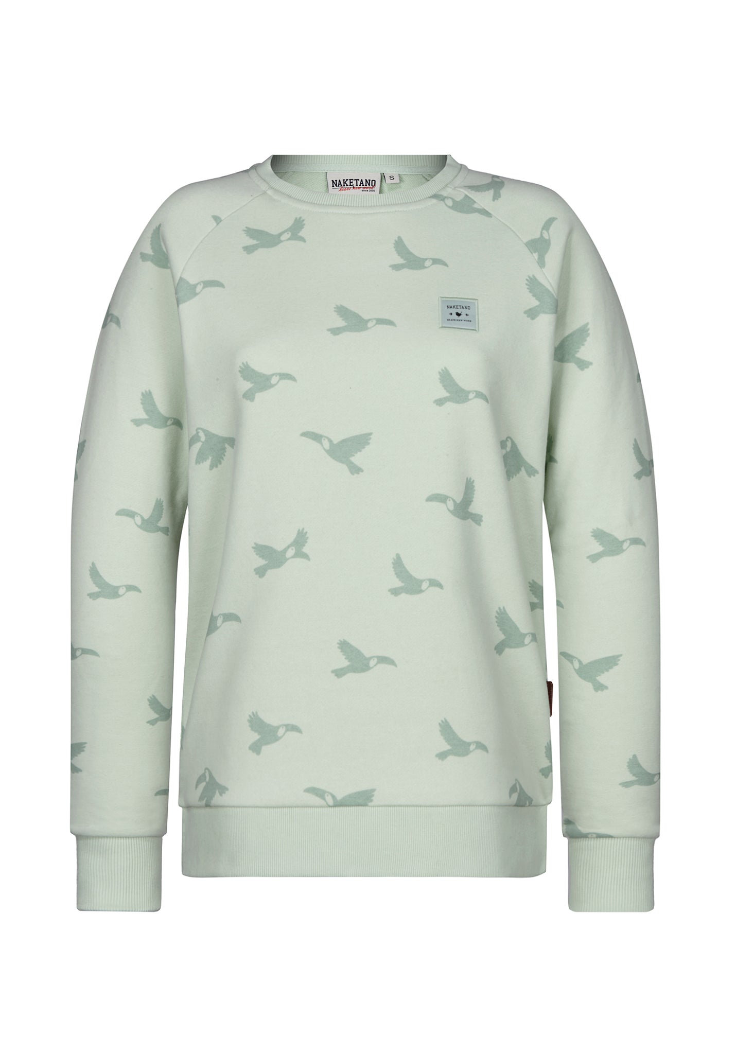 Krokettenhorst 20 - Light Green Melange Allover Birds